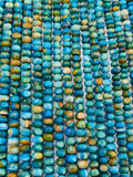 Blue Opalina roundel Beads 7/8/9 mm, Natural Opalina beads - Origin Peru, Blue Opalina gemstone.