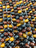 6 8 10 12 mm Tiger Eye Round Beads 40 cm Length AAA quality - Natural Red Blue Yellow Tiger Eye Beads - Mix Color Tiger Eye