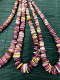 Purple Spiny Oyster Shell Freeform Roundel Beads • 8-20 mm Size • 40 cm length • AAA Quality • Spiny oyster shell Beads•