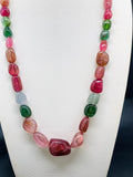 Tourmaline Nugget Necklace - 8x10 to 17x23 mm Size - Code T4 - Weight 381 cts - AAA Quality - Natural Multi Tourmaline Necklace