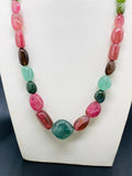 Tourmaline Nugget Necklace - 9X11 TO 21X23 mm Size - Code T6 - Weight 355 cts - AAA Quality - Natural Multi Tourmaline Necklace