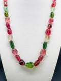 Tourmaline Nugget Necklace - 8x12 to 14x20 mm Size - Code T11 - Weight 260 cts - AAA Quality - Natural Multi Tourmaline Necklace