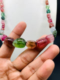 Tourmaline Nugget Necklace - 8x11 to 14x19 mm Size - Code T13 - Weight 250 cts - AAA Quality - Natural Multi Tourmaline Necklace