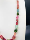 Tourmaline Nugget Necklace - 7x10 to 14x18 mm Size - Code T17 - Weight 250 cts - AAA Quality - Natural Multi Tourmaline Necklace