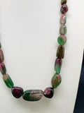 Tourmaline Nugget Necklace - 6x8 to 14x28 mm Size - Code T21 - Weight 344 cts - AAA Quality - Natural Multi Tourmaline Necklace