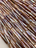 Freshwater Pearl Stick Beads 23-24 x 4-4.5 mm Size -Biwa Stick Beads - Pink Pearl Long Beads - AAA Quality