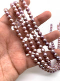 Pink Freshwater Pearl Round beads - 6-6.5 mm size -Code P4- 100% Natural Color - Pink Color AAAA Quality