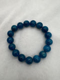 Neon Apatite 10mm Bracelet, Gemstone Round Beads, length 7.5'' stretch bracelet .