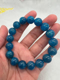 Neon Apatite 10mm Bracelet, Gemstone Round Beads, length 7.5'' stretch bracelet .