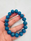 Neon Apatite 13.5mm Bracelet, Gemstone Round Beads, length 7.5'' stretch bracelet .