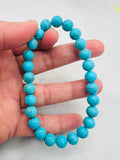 Sleeping Beauty Turquoise 8mm size , 100 % Natural Turquoise - Origin Arizona, Turquoise 1 bracelet, length 7.5 Inch, stretch bracelet.