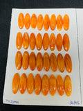 Spiny Oyster Shell Oval Cabs • 7x20 mm Size • Pack of 4 Pieces • AAA Quality • Natural Shell Cabochon • Orange / Red Color
