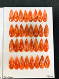 Spiny Oyster Shell Pear Cabs • 7X20 mm Size • Pack of 4 Piece • AAA Quality • Natural Shell Cabochon •