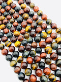 20MM Tiger Eye Round Beads - 40 cm Length - AAA quality - Natural Mix Color Tiger Eye Beads