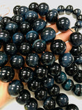 Blue Tiger Eye Round Beads- 18 /20 mm Size- 40 cm Length AAA quality - Natural Tiger Eye Beads