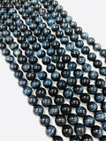 Blue Tiger Eye Round Beads- 10/ 12 mm Size- 40 cm Length AAA quality - Natural Tiger Eye Beads
