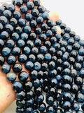 Blue Tiger Eye Round Beads- 10/ 12 mm Size- 40 cm Length AAA quality - Natural Tiger Eye Beads