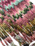 Multi Tourmaline Roundel Beads 3.5/ 4 mm Size - AAA Quality - Natural Tourmaline Rondelle - Length 14 Inch