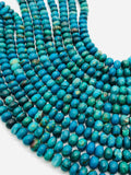 Blue Chrysocolla roundel Beads 8-8.5/ 9 mm - AAA Quality - Natural Chrysocolla Rondelle Beads , Length 14 Inch