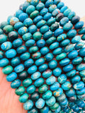 Blue Chrysocolla roundel Beads 9-9.5/ 10 mm - AAA Quality - Natural Chrysocolla Rondelle Beads , Length 14 Inch