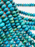 Blue Chrysocolla roundel Beads 9-9.5/ 10 mm - AAA Quality - Natural Chrysocolla Rondelle Beads , Length 14 Inch