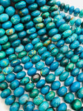 Blue Chrysocolla roundel Beads 9-9.5/ 10 mm - AAA Quality - Natural Chrysocolla Rondelle Beads , Length 14 Inch