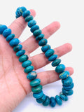 Blue Chrysocolla roundel Beads 12-15 mm - AAA Quality - Natural Chrysocolla Rondelle Beads , Length 14 Inch