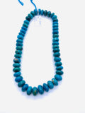 Blue Chrysocolla roundel Beads 12-15 mm - AAA Quality - Natural Chrysocolla Rondelle Beads , Length 14 Inch