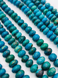 Blue Chrysocolla roundel Beads 11/ 12 mm - AAA Quality - Natural Chrysocolla Rondelle Beads , Length 14 Inch