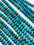 Blue Chrysocolla roundel Beads 11/ 12 mm - AAA Quality - Natural Chrysocolla Rondelle Beads , Length 14 Inch