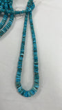 Turquoise heishi Roundel 6-12mm Size, Natural Turquoise beads, Length 16" Grade AAA , Blue Turquoise, Hubei mines. graduated strand