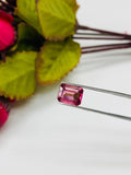 2.2 ct Tourmaline Emerald Cut - 8.8x6.8x4.35 mm - Natural Tourmaline Octagon - Code #TB1- Good Quality Pink Tourmaline