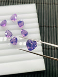 8 mm Lavender Quartz Heart Cut - Pack of 1 Pc - Lavender Color - AAA Quality