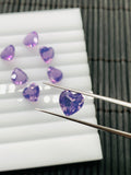 5 mm Lavender Quartz Heart Cut - Pack of 5 Pcs - Lavender Color - AAA Quality