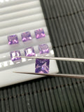7 mm Lavender Quartz Square Cut - Pack of 1 Pc - Lavender Color - AAA Quality