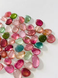 7-8x5-6 mm Tourmaline Polki - Pack of 4 Pcs - Code # T5 - AAA Quality - Multi Color Tourmaline Thin Slices -