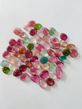 7-8x5-6 mm Tourmaline Polki - Pack of 4 Pcs - Code # T5 - AAA Quality - Multi Color Tourmaline Thin Slices -