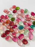 7-8x5-6 mm Tourmaline Polki - Pack of 4 Pcs - Code # T5 - AAA Quality - Multi Color Tourmaline Thin Slices -