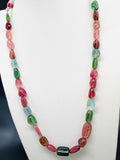 Tourmaline Nugget Necklace - 8x12 to 12x17 mm Size - Code T8 - Weight 244 cts - AAA Quality - Natural Multi Tourmaline Necklace