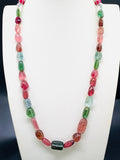 Tourmaline Nugget Necklace - 8x12 to 12x17 mm Size - Code T8 - Weight 244 cts - AAA Quality - Natural Multi Tourmaline Necklace