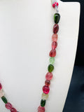 Tourmaline Nugget Necklace - 8x12 to 14x20 mm Size - Code T11 - Weight 260 cts - AAA Quality - Natural Multi Tourmaline Necklace