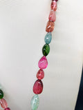 Tourmaline Nugget Necklace - 7x10 to 14x18 mm Size - Code T17 - Weight 250 cts - AAA Quality - Natural Multi Tourmaline Necklace