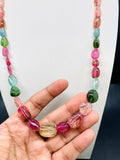 Tourmaline Nugget Necklace - 7x10 to 14x18 mm Size - Code T17 - Weight 250 cts - AAA Quality - Natural Multi Tourmaline Necklace