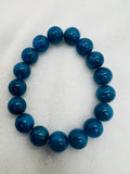Neon Apatite 13.5mm Bracelet, Gemstone Round Beads, length 7.5'' stretch bracelet .
