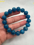 Neon Apatite 10mm Bracelet, Gemstone Round Beads, length 7.5'' stretch bracelet .