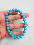 Sleeping Beauty Turquoise 8mm size , 100 % Natural Turquoise - Origin Arizona, Turquoise 1 bracelet, length 7.5 Inch, stretch bracelet.