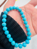 Sleeping Beauty Turquoise 8mm size , 100 % Natural Turquoise - Origin Arizona, Turquoise 1 bracelet, length 7.5 Inch, stretch bracelet.