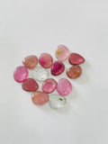11-12x9-10 mm Tourmaline Polki - Pack of 2 Pcs - Code # T2- AAA Quality - Multi Color Tourmaline Thin Slices -