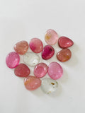 11-12x9-10 mm Tourmaline Polki - Pack of 2 Pcs - Code # T2- AAA Quality - Multi Color Tourmaline Thin Slices -