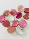 11-12x9-10 mm Tourmaline Polki - Pack of 2 Pcs - Code # T2- AAA Quality - Multi Color Tourmaline Thin Slices -